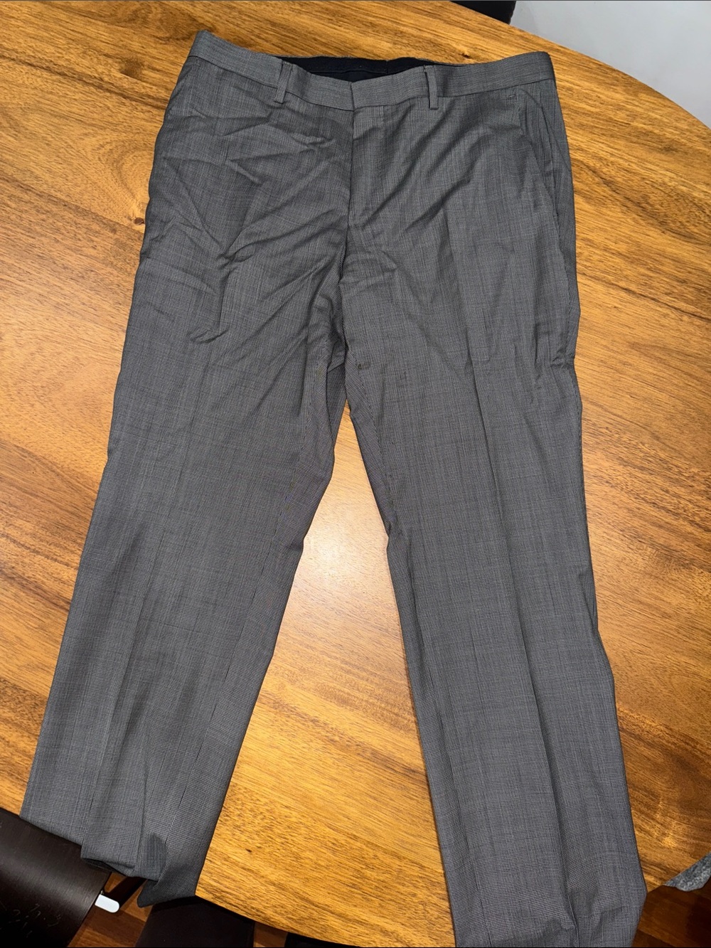 Hugo Boss Gray Dress Pants - Subtle Plaid Tailored Style